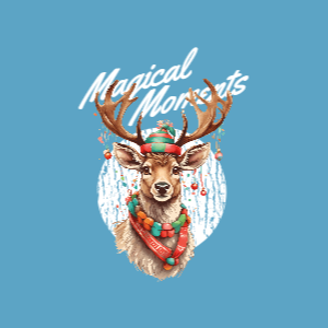Christmas reindeer hat editable t-shirt template